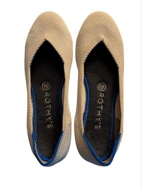 Rothy's Beige Knit Slip-On Flats